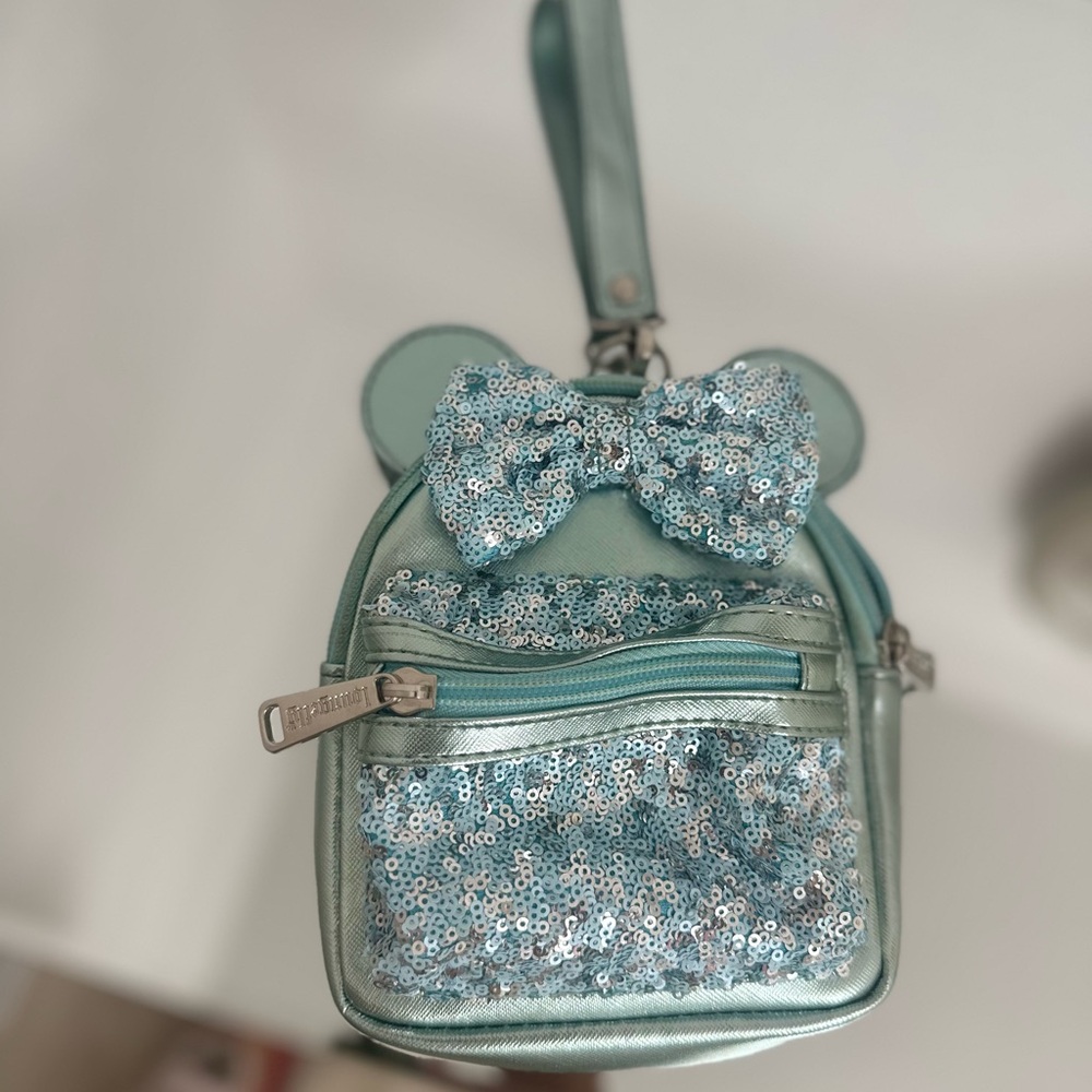 Sequin Bow Mini Backpack - Mint Green - image 2